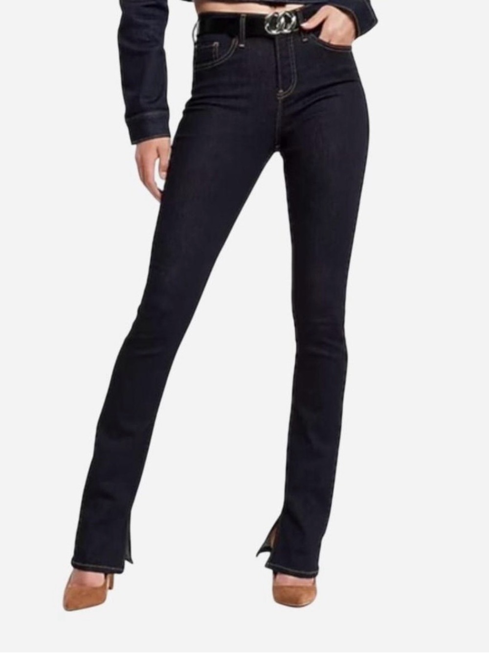 Express Mid Rise Skyscraper Side Slit Jeans
